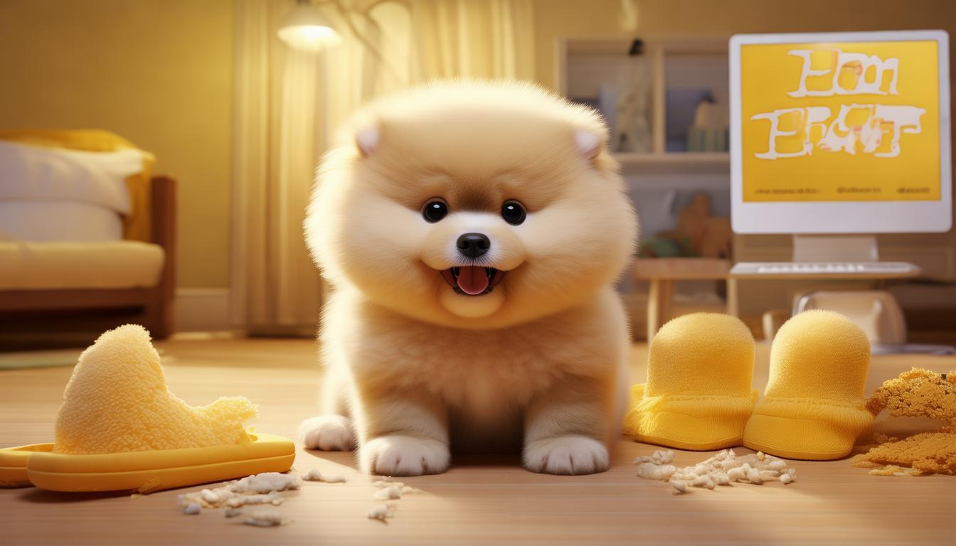 幼犬梳毛时的轻柔接触